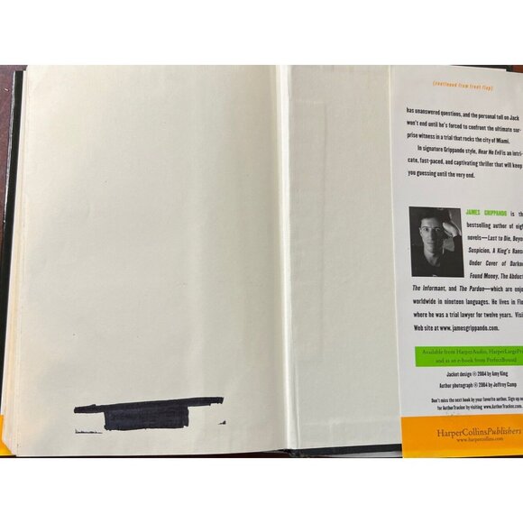 JAMES GRIPPANDO Hear No Evil & Got The Look 2 Hardcover 1st Edition Books - Picture 10 of 11